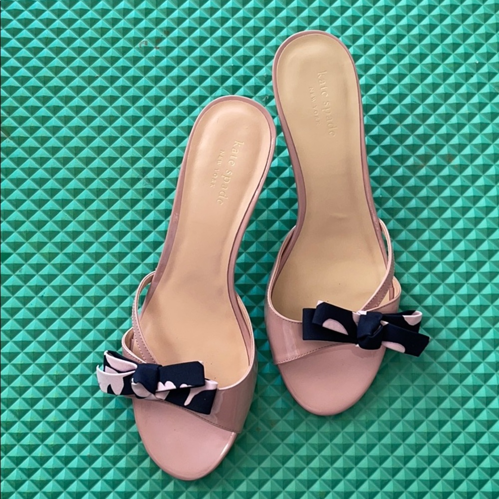 Kate spade kitten heels sandals bow lilac 8.5